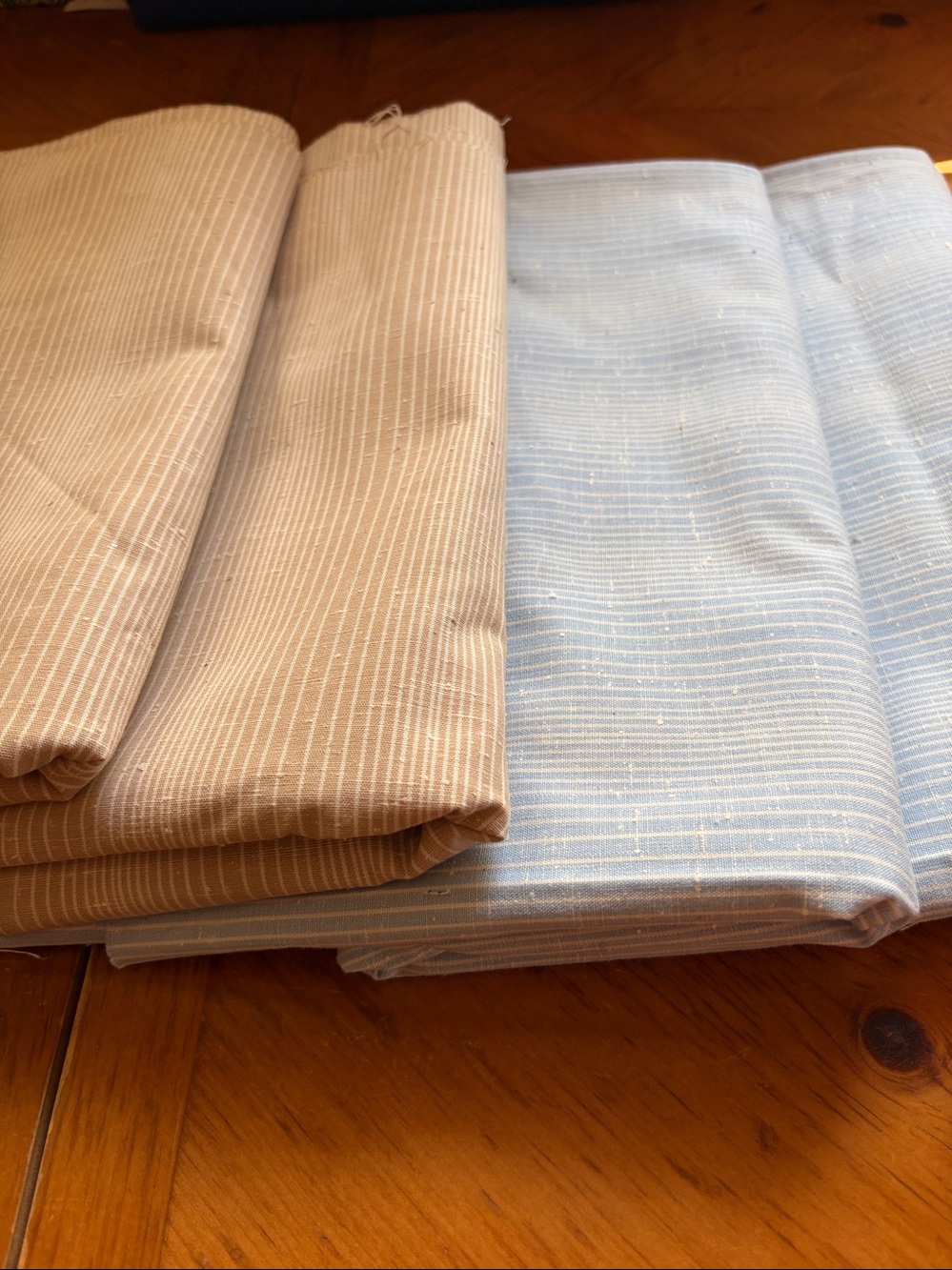 Fabric set 2 Colors Cotton 44”x78” & 44”x137” Beige&Blue